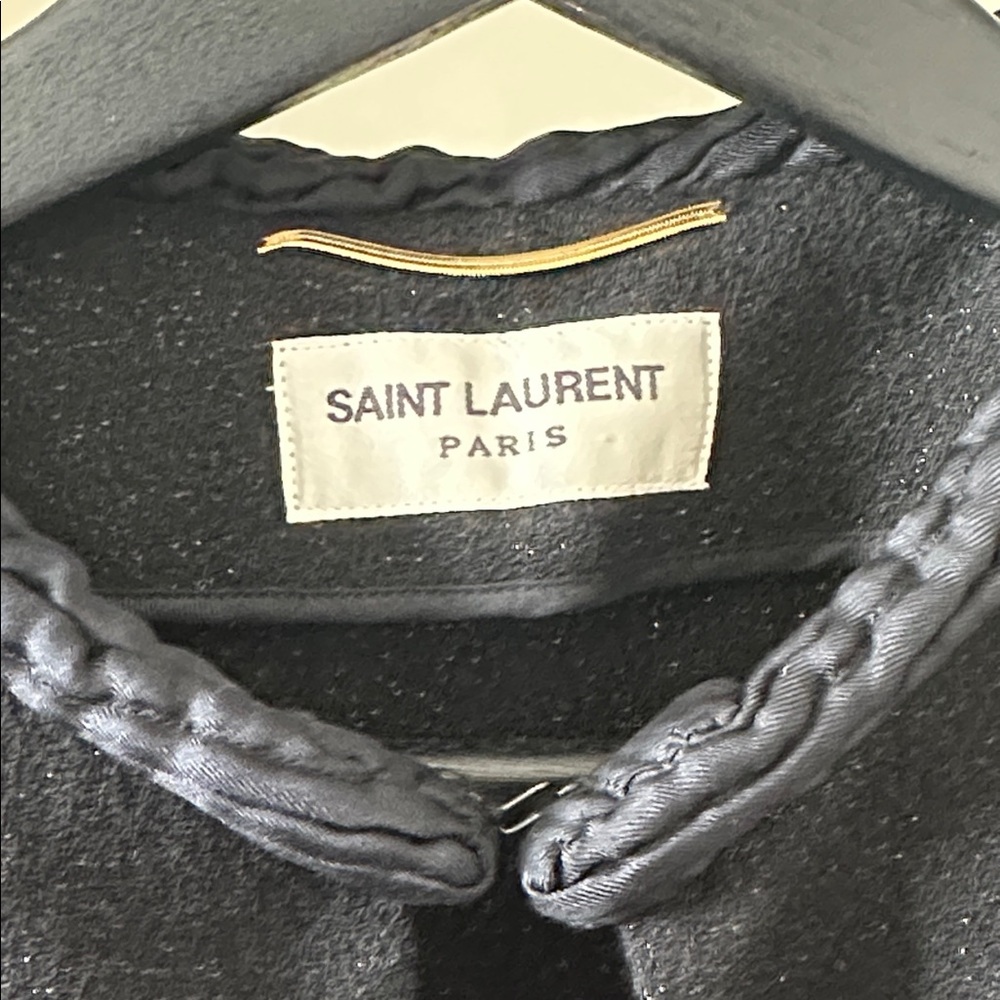 New Saint Laurent wool silk cap sleeve shift sheath boxy knee length mini dress - Picture 8 of 16